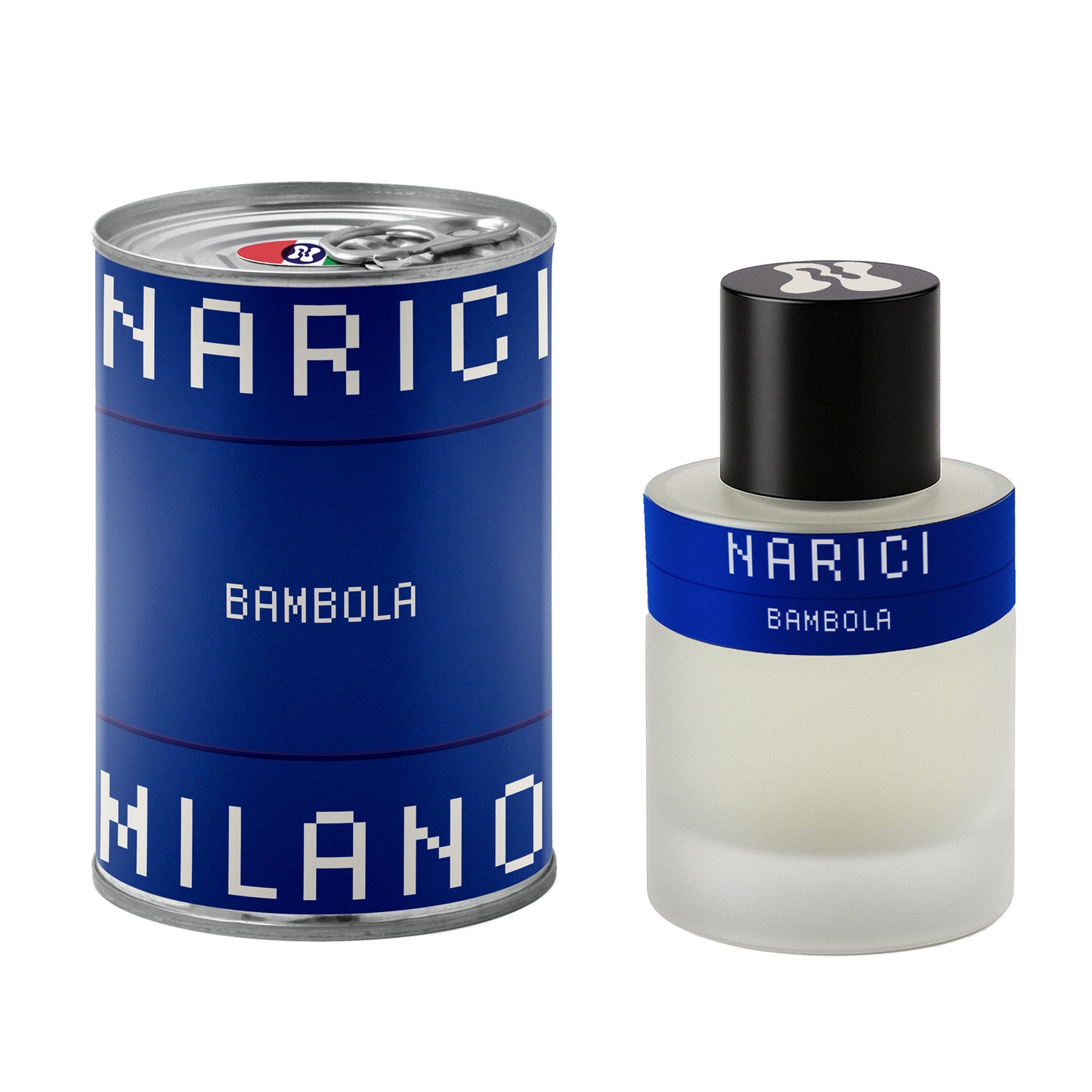 Narici Bambola Tin and Perfume bottle